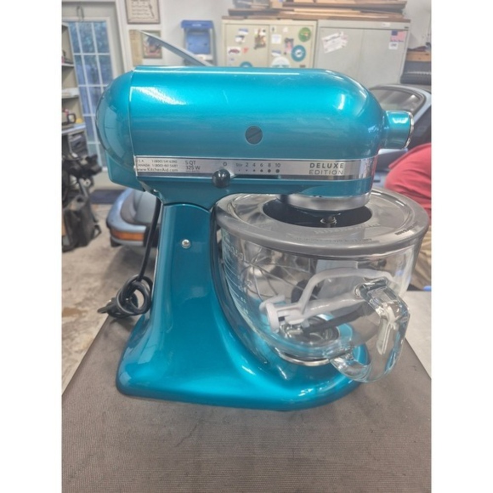 KitchenAid Deluxe Edition 5Qt Tilt-Stand Mixer rare color,Glass Bowl 325W 10 Spd